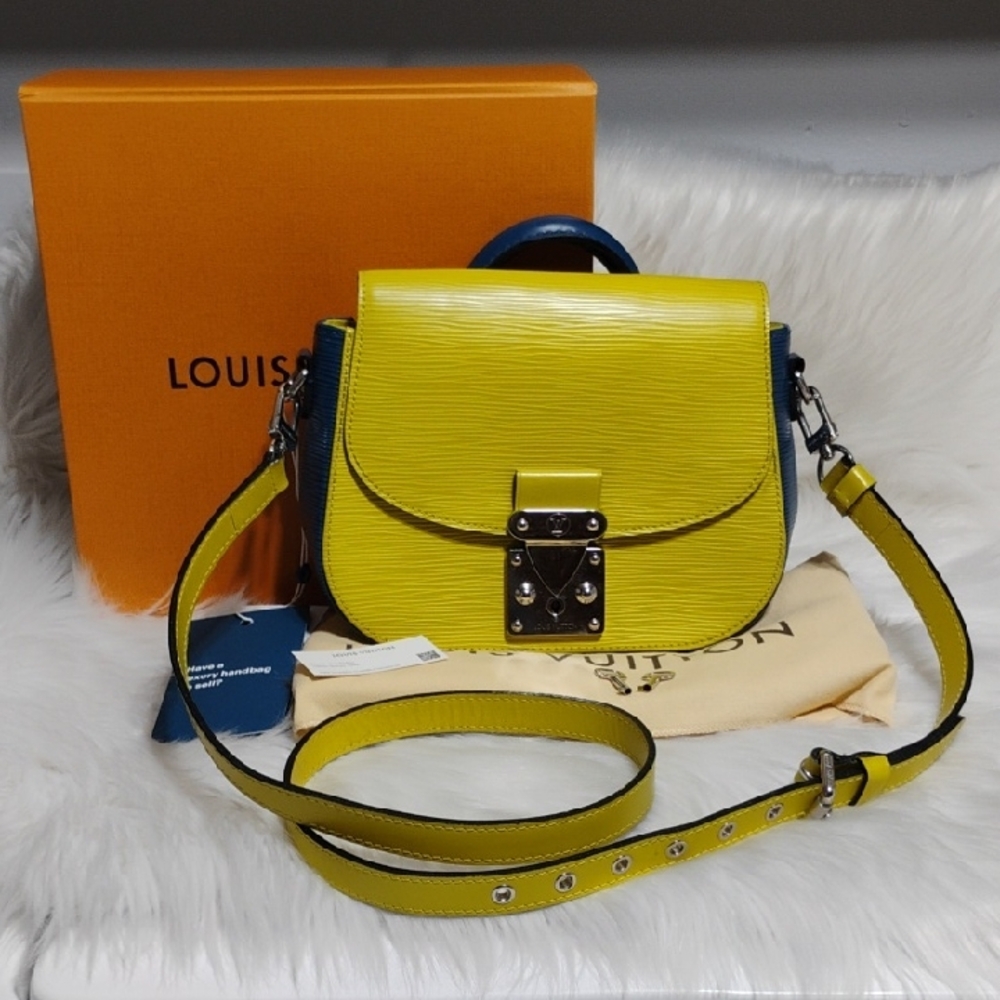 SALE! Louis Vuitton Epi Vibrant Yellow & Blue Eden PM 2W Crossbody Bag W/B/K/DB